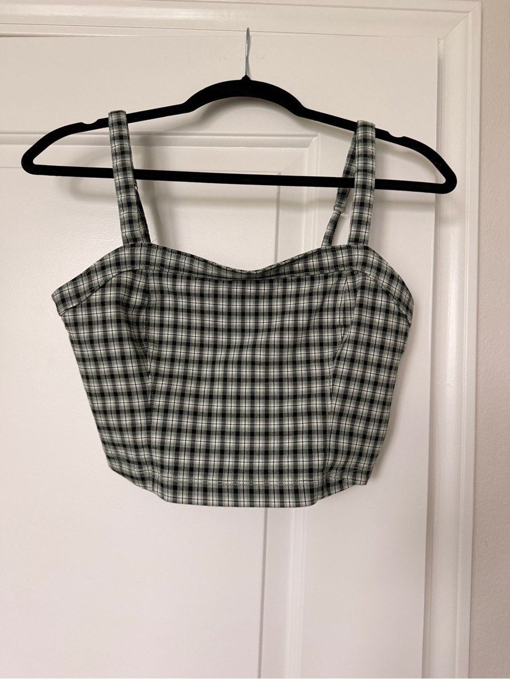 Hollister Green Plaid Cropped Tank